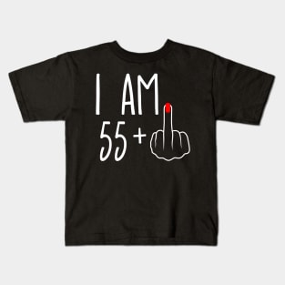 Vintage 56th Birthday I Am 55 Plus 1 Middle Finger Kids T-Shirt